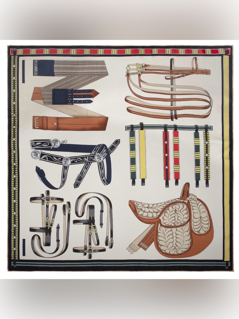 Carolina Lemke Berlin 100% Mulberry Silk Equestrian Luxury Designer Scarf